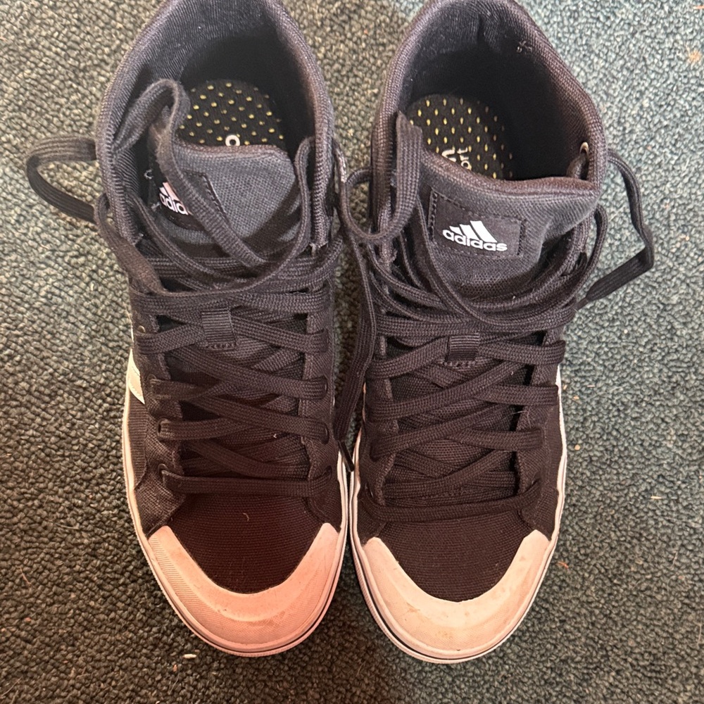 Adidas Black and White High-Tops